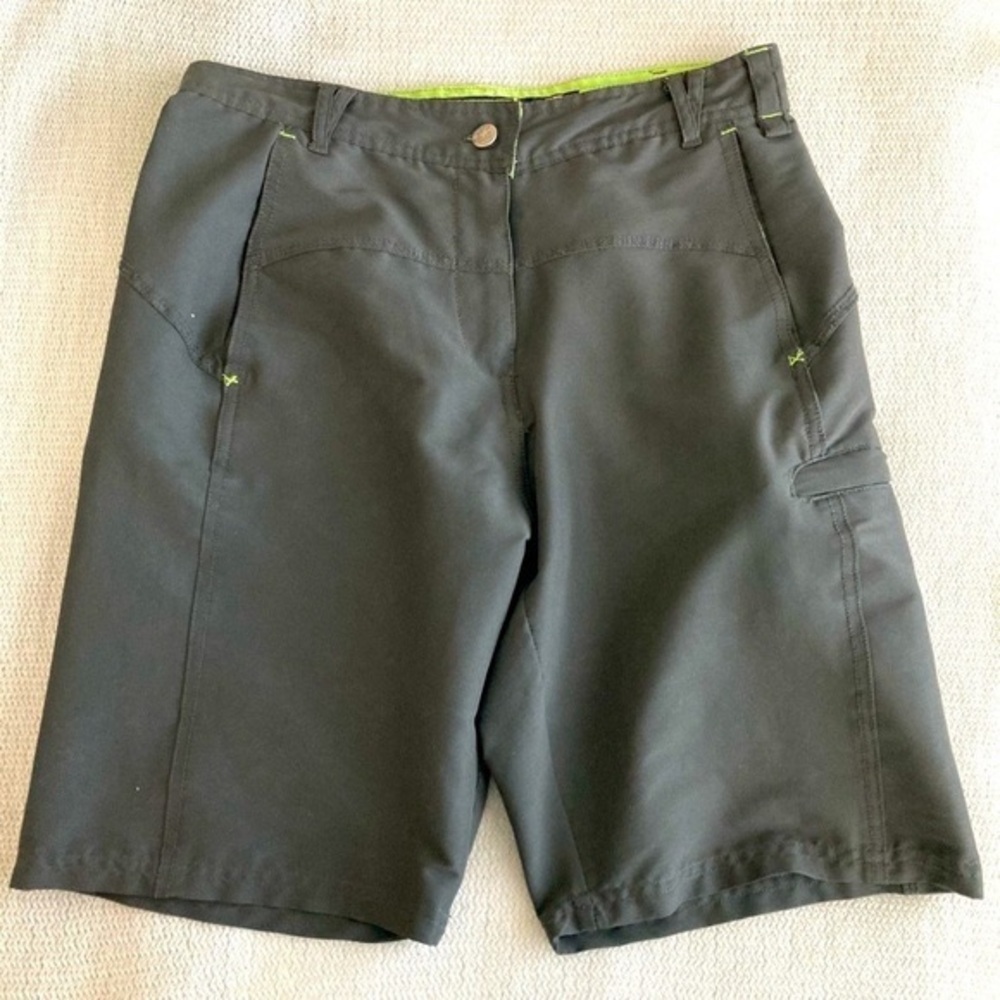 Women’s Black Outdoor Stretch Shorts with Lime Accent